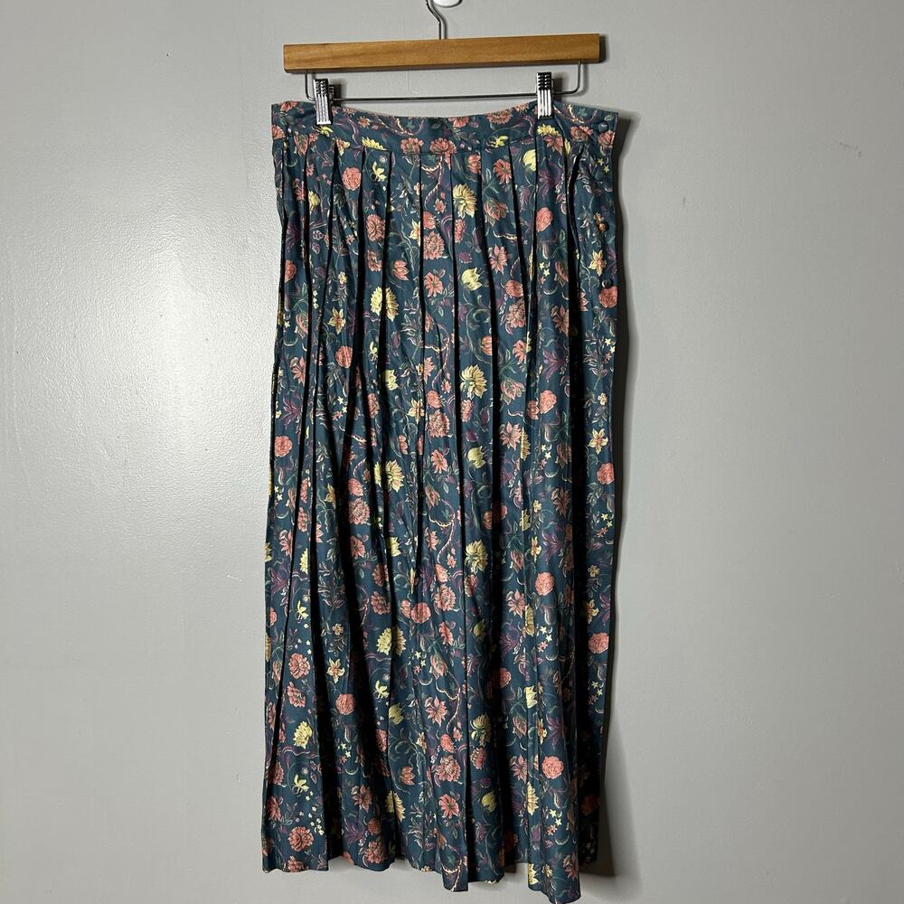 Vintage Cambridge Spirit Women’s Floral Midi‎ Skirt Size 14 Cottagecore Pleated